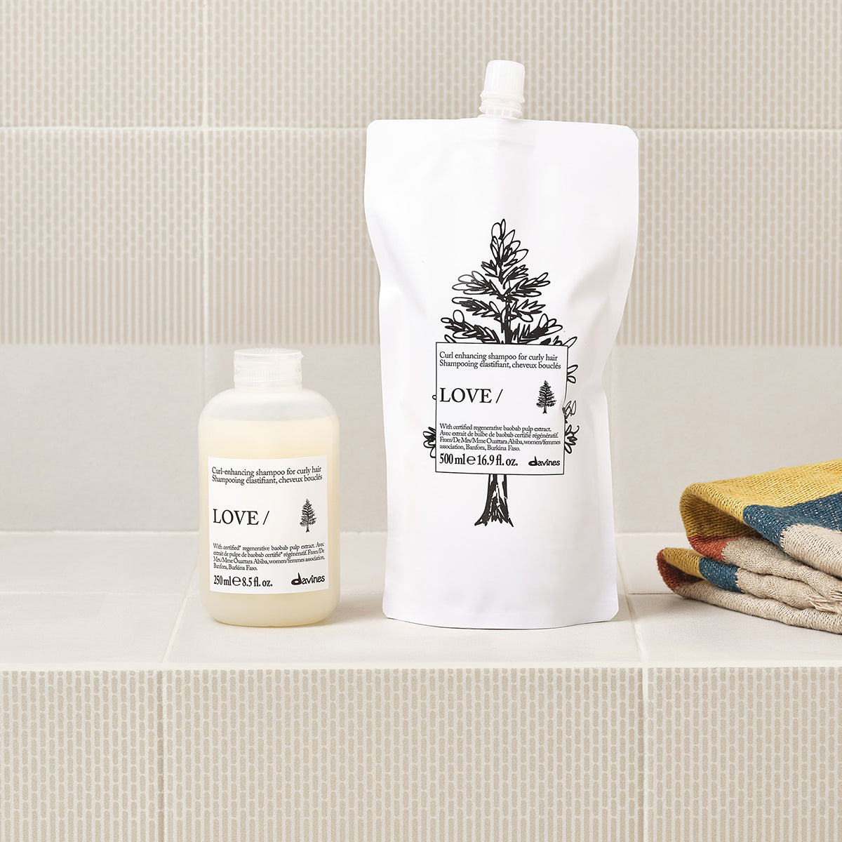 Davines UK LOVE CURL Shampoo Refill - Elasticising and controlling shampoo for wavy or curly hair.