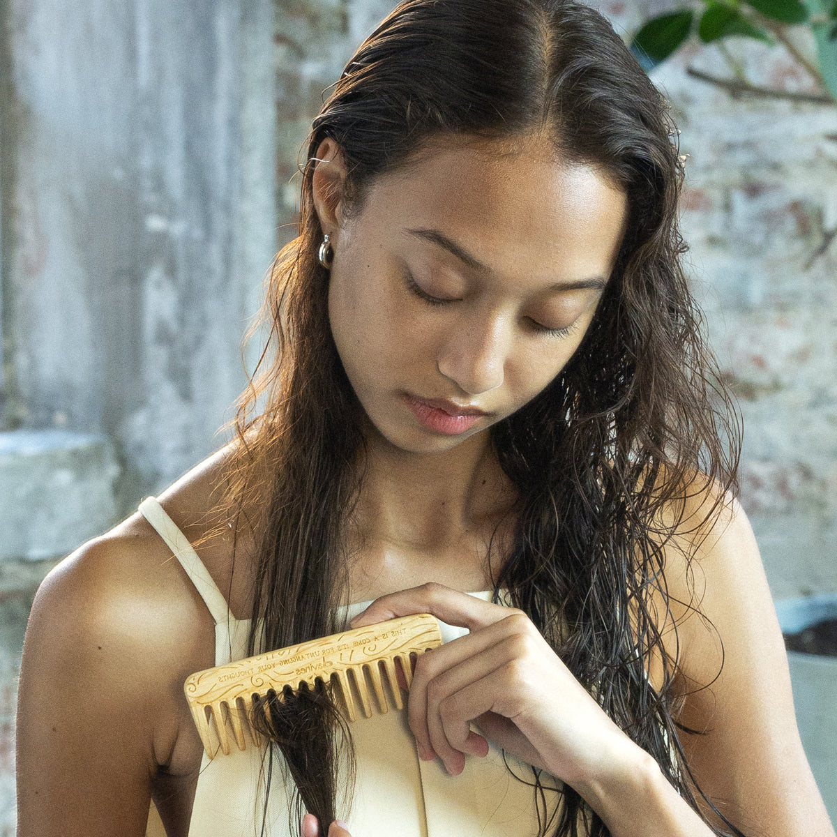 This Is A Comb Handmade wide-tooth detangling comb Davines
