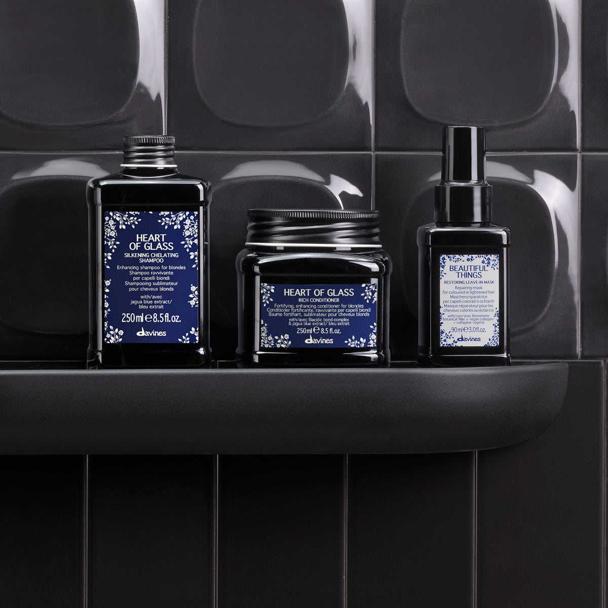 Davines UK HEART OF GLASS Silkening Chelating Shampoo - Enhancing shampoo for blonde hair