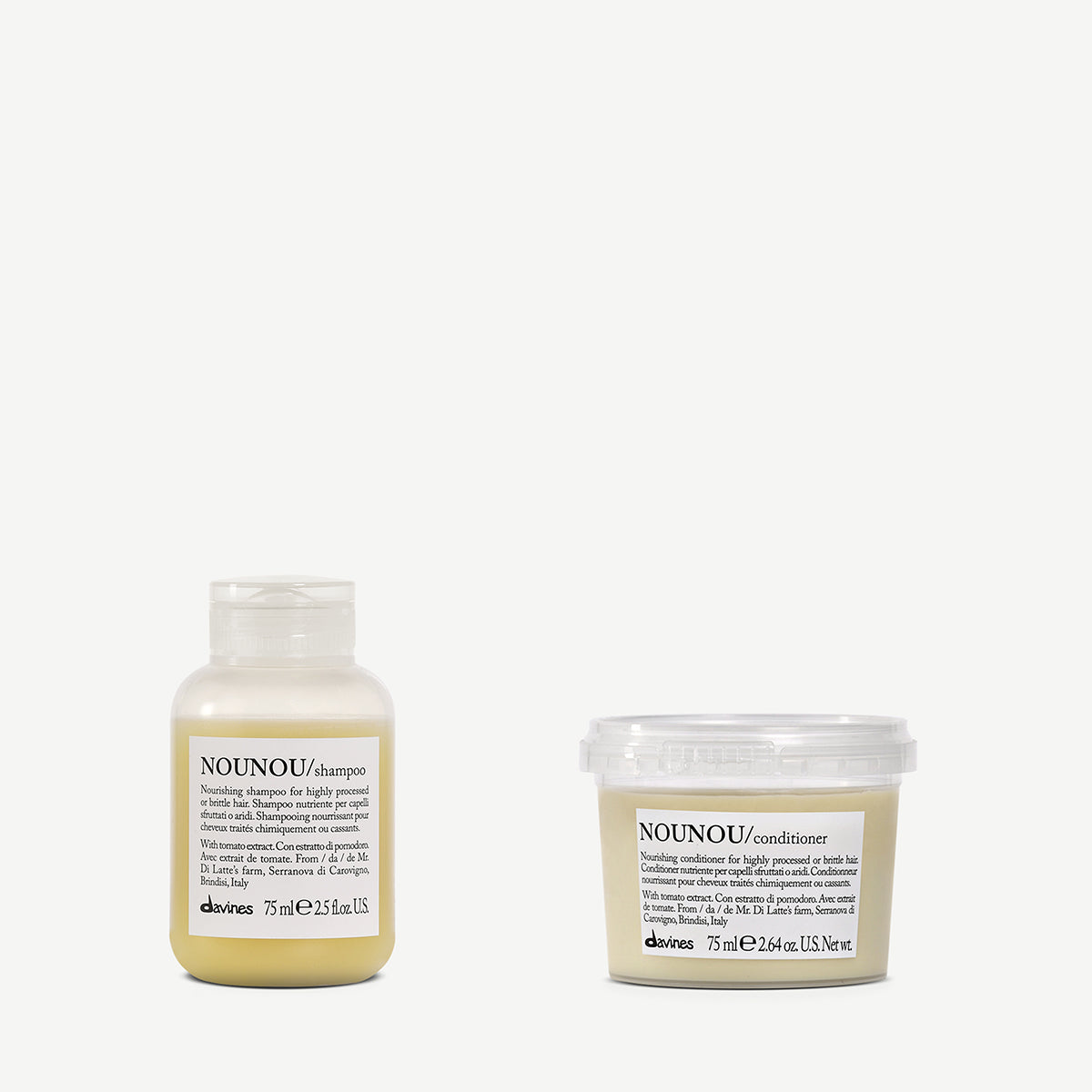 Travel kit for damaged or dry hair NOUNOU Travel Duo | Davines
